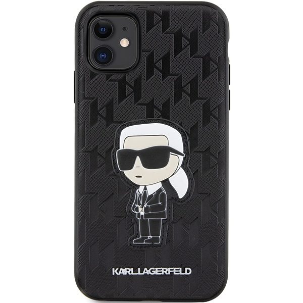 Karl Lagerfeld KLHCN61SAKHPKK Black Saffiano Monogram Ikonik iPhone 11 Tok