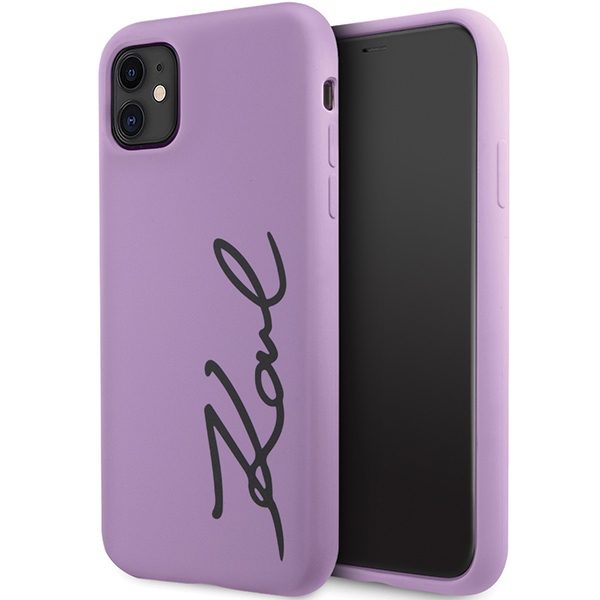 Karl Lagerfeld KLHCN61SKSVGU Purple Hardcase Silicone Signature iPhone 11 Tok