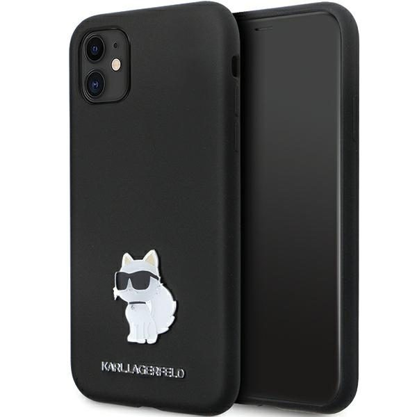 Karl Lagerfeld KLHCN61SMHCNPK Black Hardcase Silicone C Metal Pin iPhone 11 Tok