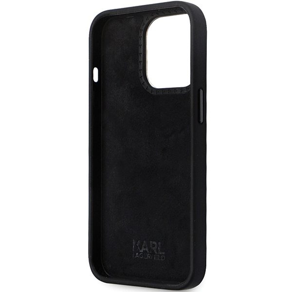 Karl Lagerfeld KLHCP13LSMHKNPK Black Silicone Ikonik Metal Pin iPhone 13 Pro Tok