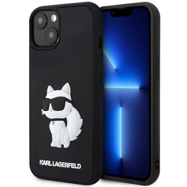 Karl Lagerfeld KLHCP14M3DRKHNK Black Hardcase Rubber Choupette 3D iPhone 15 Plus/14 Plus Tok