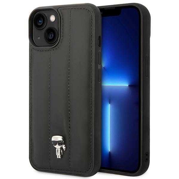 Karl Lagerfeld KLHCP14SPSQPK Hardcase Black Puffy Ikonik Pin iPhone 14 Tok