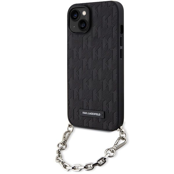 Karl Lagerfeld KLHCP14SSACKLHPK Black Hardcase Saffiano Monogram Chain iPhone 14 Tok