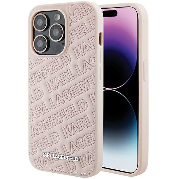 Karl Lagerfeld KLHCP15LPQKPMP Pink Hardcase Quilted K Pattern iPhone 15 Pro Tok