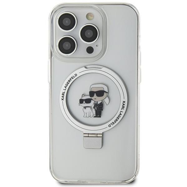 Karl Lagerfeld KLHMN61HMRSKCH White Hardcase Ring Stand Karl&Choupettte Magsafe iPhone 11 Tok