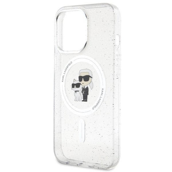 Karl Lagerfeld KLHMP13LHGKCNOT Transparent Hardcase Karl&Choupette Glitter Magsafe iPhone 13 Pro Tok