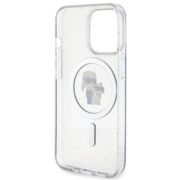 Karl Lagerfeld KLHMP13LHGKCNOT Transparent Hardcase Karl&Choupette Glitter Magsafe iPhone 13 Pro Tok