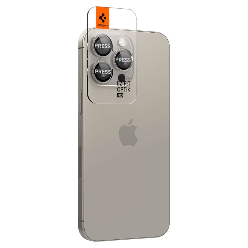Spigen Optik.tr ”ez Fit” Camera Protector 2-pack Natural Titanium iPhone 15 Pro Max/15 Pro/14 Pro Max/14 Pro