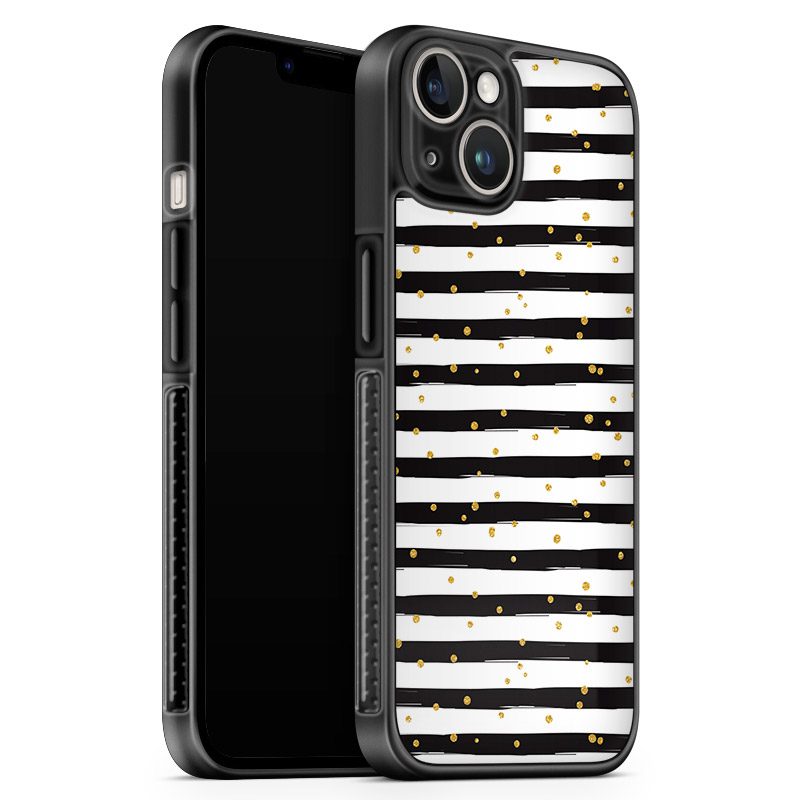 Stripes Arany Fekete Fehér iPhone 13 Tok