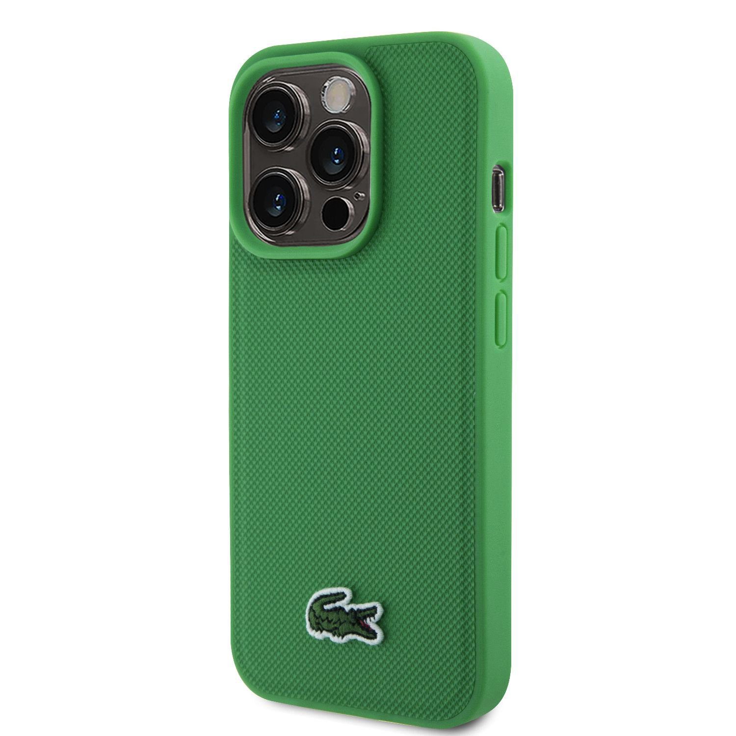 Lacoste Iconic Petit Pique Woven Logo MagSafe Green iPhone 15 Pro Max Tok