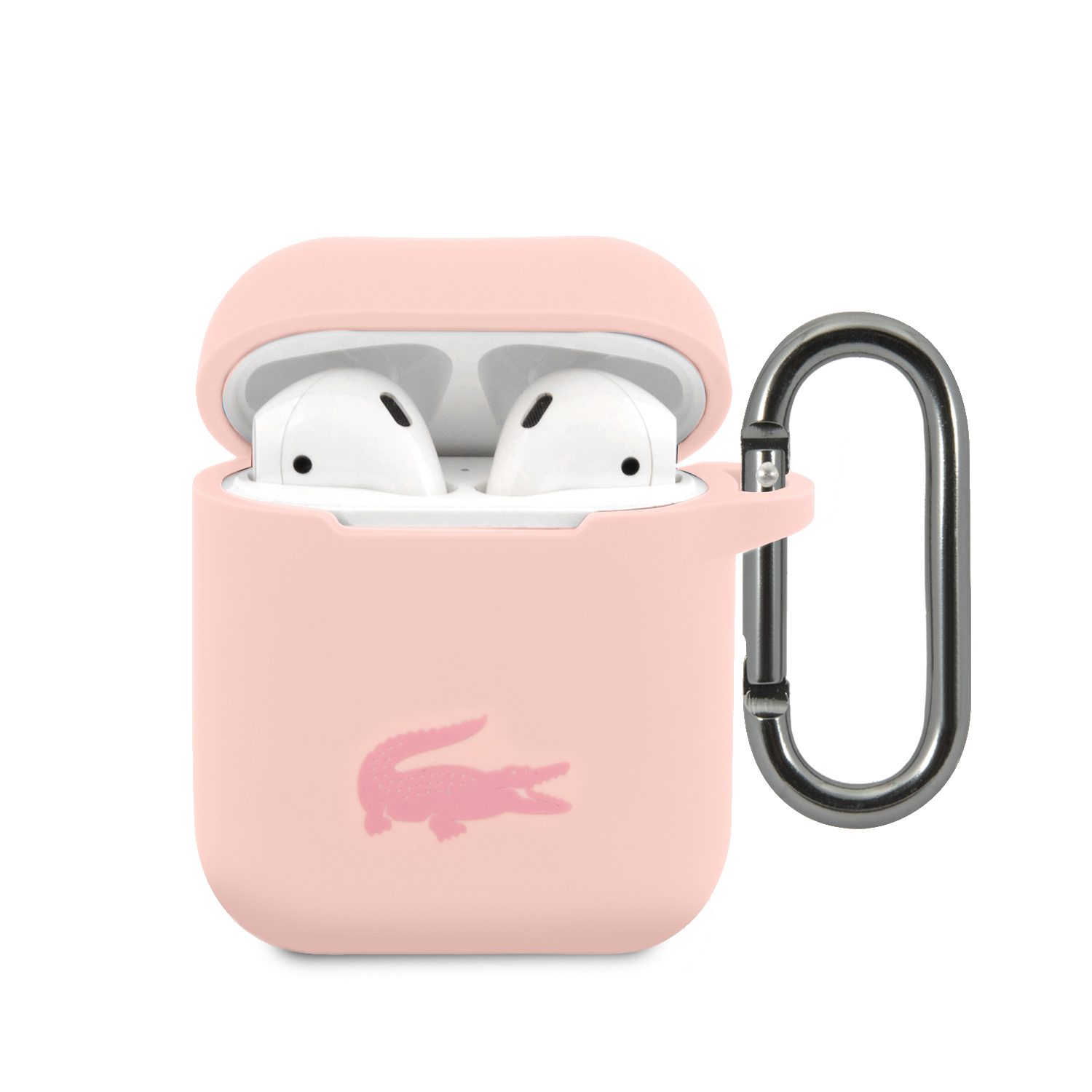 Lacoste Liquid Silicone Glossy Printing Logo Pink Airpods 1/2 Tok