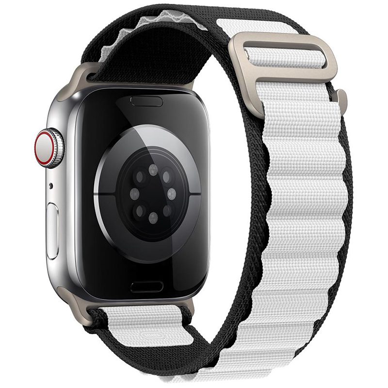 Alpina Szíj Apple Watch 45/44/42/Ultra Black White