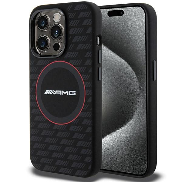AMG AMHMP15X23SMRK Black Hardcase Silicone Carbon Pattern MagSafe iPhone 15 Pro Max Tok
