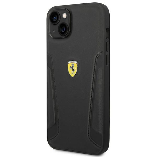 Ferrari FEHCP14SRBUK Black Hardcase Leather Stamp Sides iPhone 14 Tok