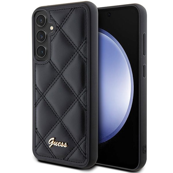 Guess GUHCS23FEPSQSQSK Black Hardcase Quilted Metal Logo Samsung Galaxy S23 Fe Tok