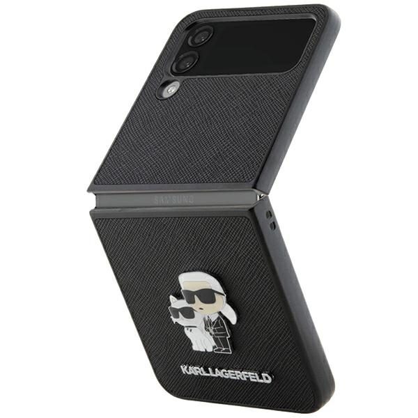 Karl Lagerfeld KLHCZF4SAKCNPK Hardcase Black Saffiano Karl&Choupette Pin Samsung Galaxy Z Flip 4 Tok