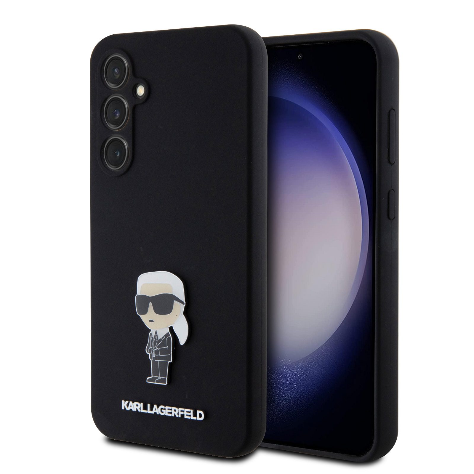 Karl Lagerfeld Liquid Silicone Metal Ikonik Black Samsung Galaxy S23 Fe Tok