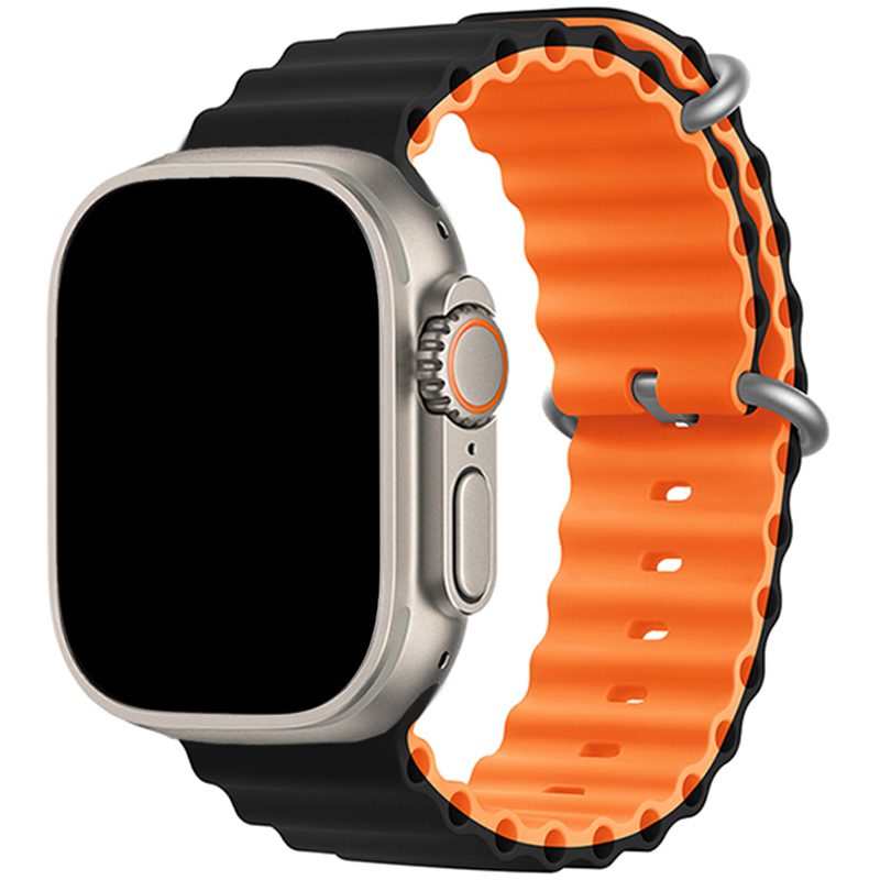 Ocean Szíj Apple Watch 45/44/42/Ultra Black Orange