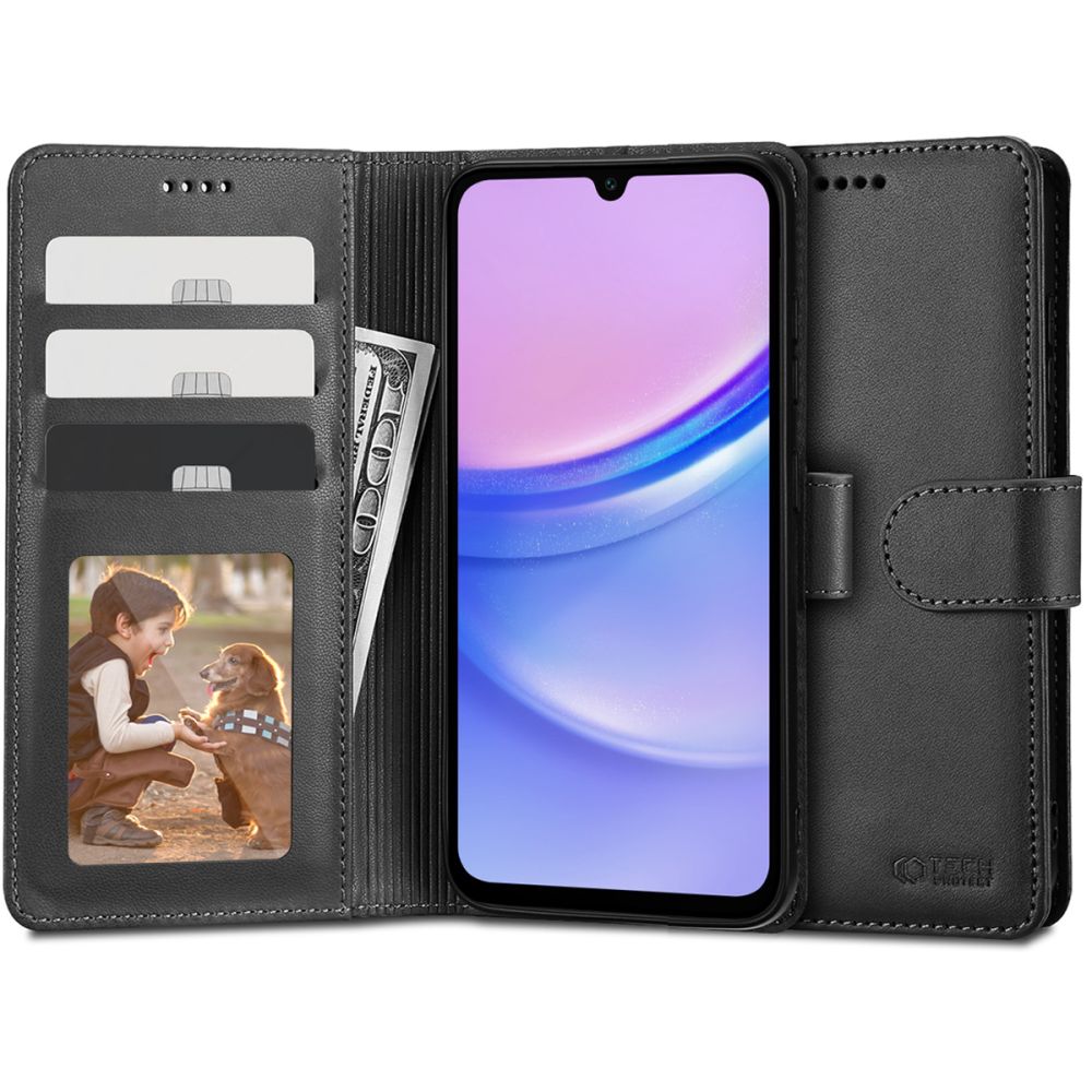 Tech-Protect Wallet Black Samsung Galaxy A15 Tok