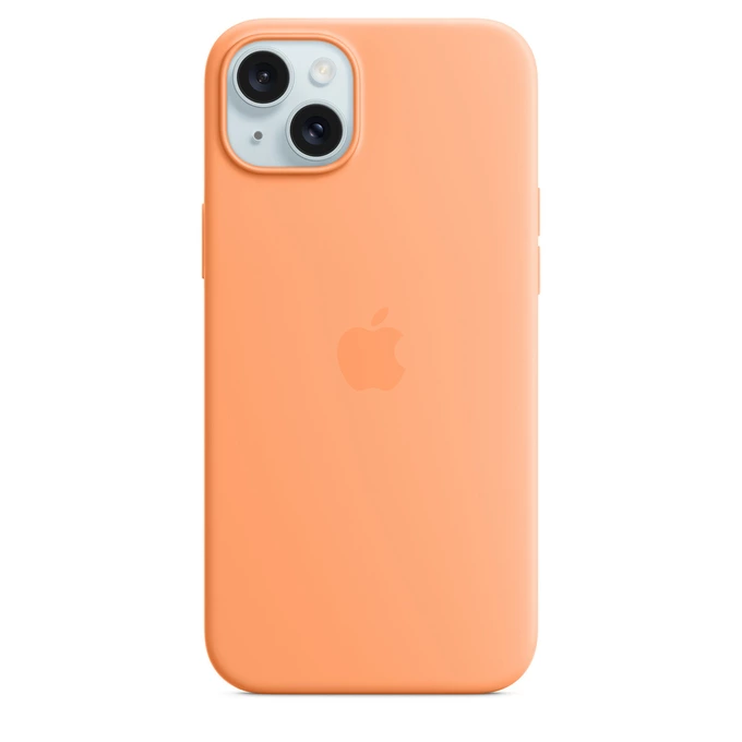 Apple MT173ZM/A Silicone MagSafe Orange Sorbet iPhone 15 Plus Tok