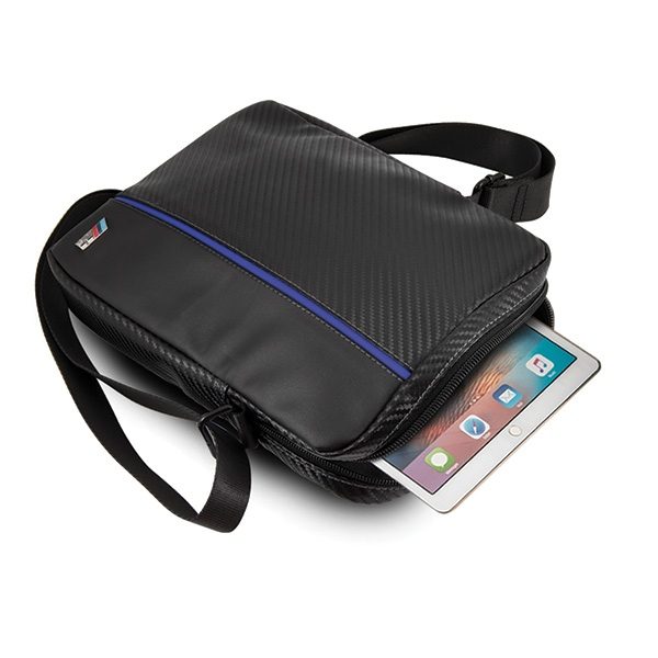 BMW Bag BMTB8CAPNBK Tablet 8" Black Carbon/Blue Stripe