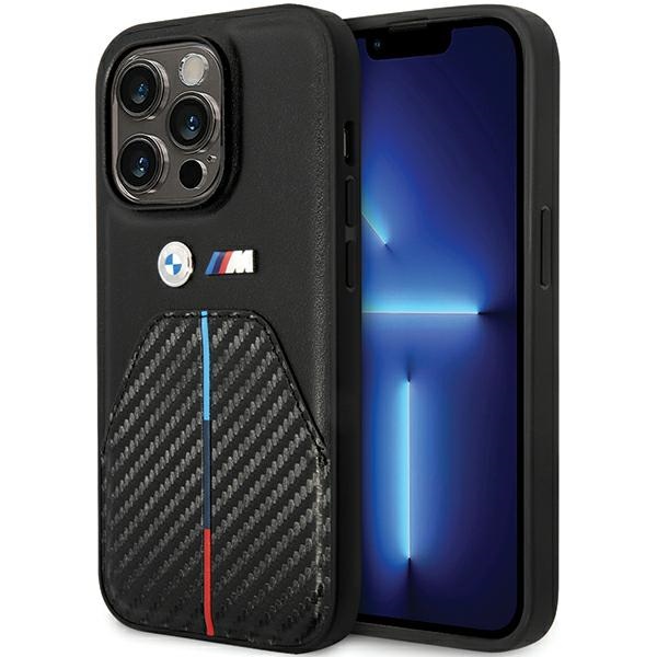 BMW BMHCP14L22NSTB Black Stamped Tricolor Stripe iPhone 14 Pro Tok
