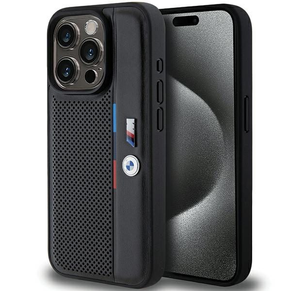 BMW BMHCP15L23PUPVK Black Hardcase Perforated Tricolor Line iPhone 15 Pro Tok