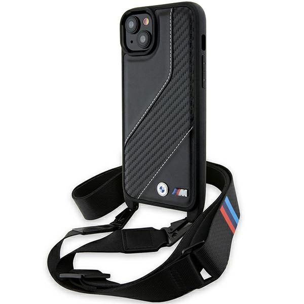 BMW BMHCP15M23PSCCK Black Hardcase M Edition Carbon Stripe & Strap iPhone 15 Plus Tok