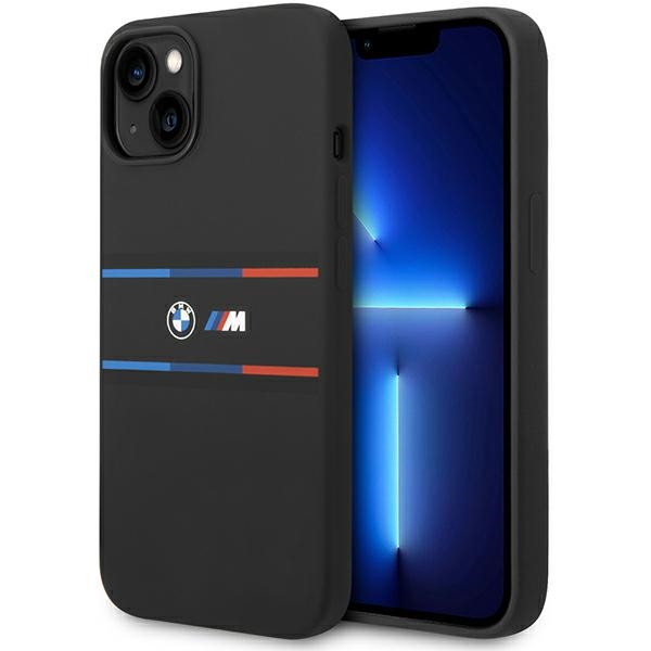 BMW BMHCP15S22SDTK Black Hardcase M Silicone Tricolor Lines iPhone 15 Tok