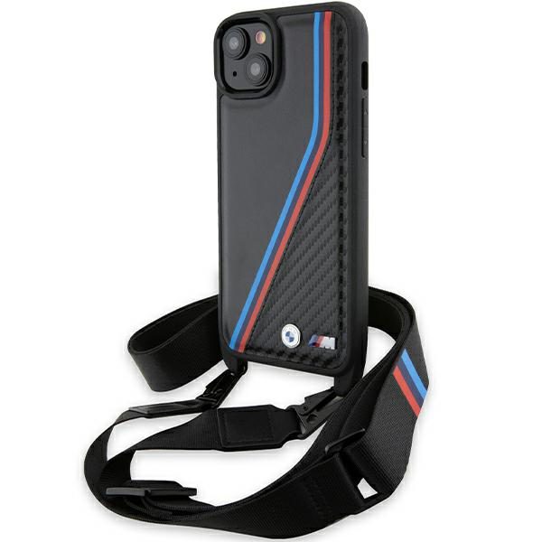 BMW BMHCP15S23PSVTK Black Hardcase M Edition Carbon Tricolor Lines & Strap iPhone 15 Tok