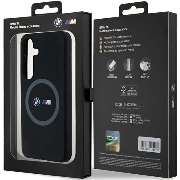 BMW BMHMS24S23SROK Black Hardcase M Silicone Printed Ring MagSafe Samsung Galaxy S24 Tok