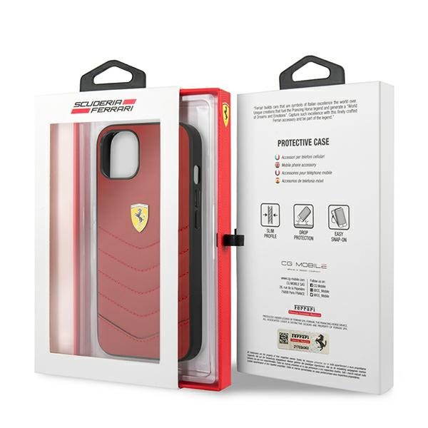 Ferrari FEHCP13SRQUR Red HardCase Off Track Quilted iPhone 13 Mini Tok