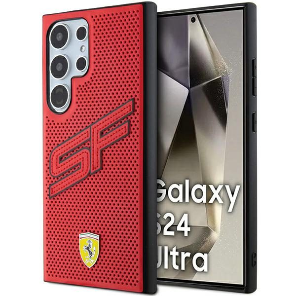 Ferrari FEHCS24LPINR Red HardCase Big SF Perforated Samsung Galaxy S24 Ultra Tok