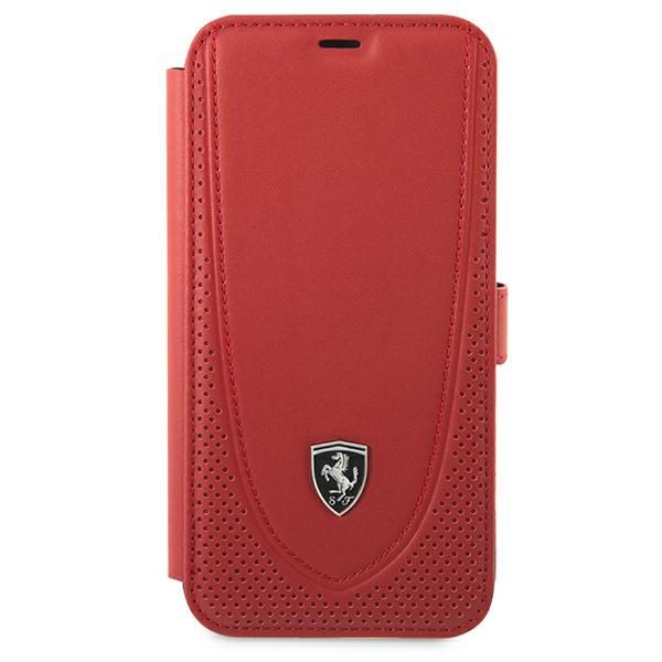 Ferrari FEOGOFLBKP12LRE Red Book Off Track Perforated iPhone 12 Pro Max Tok