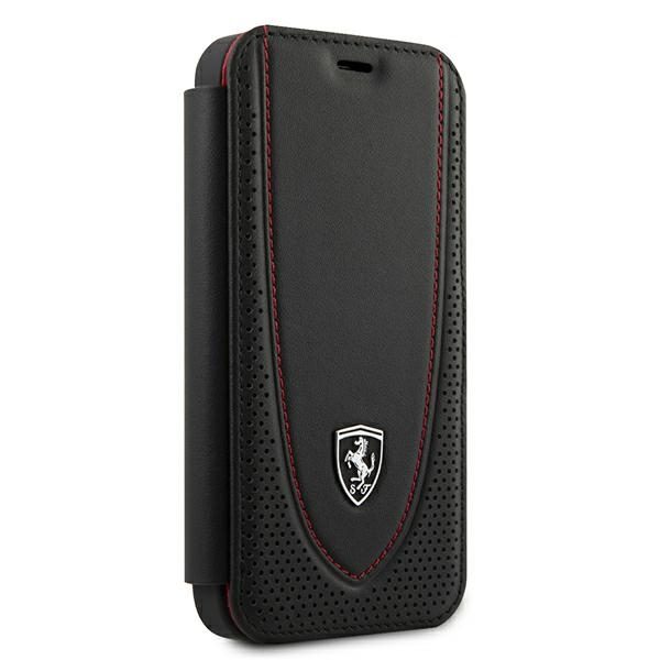Ferrari FEOGOFLBKP12SBK Black Book Off Track Perforated iPhone 12 Mini Tok