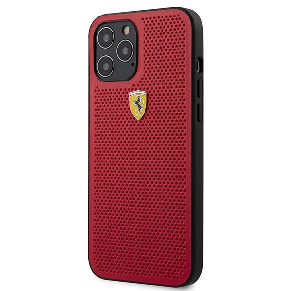 Ferrari FESPEHCP12LRE Red HardCase On Track Perforated iPhone 12 Pro Max Tok