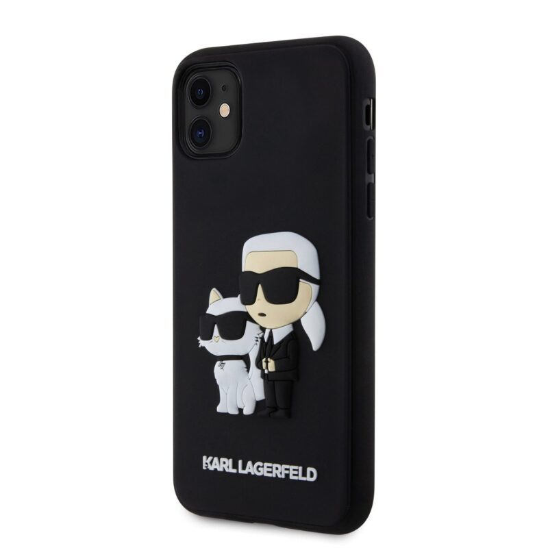 Karl Lagerfeld 3D Rubber Karl and Choupette Black iPhone 11 Tok