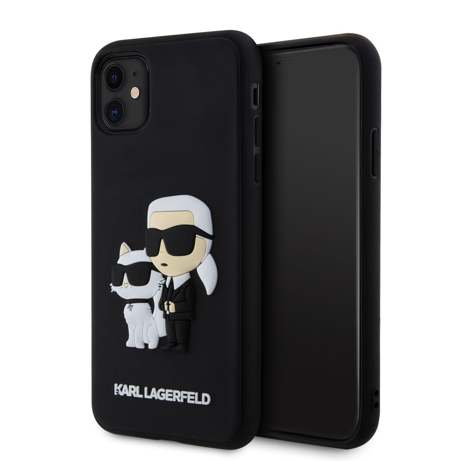 Karl Lagerfeld 3D Rubber Karl and Choupette Black iPhone 11 Tok