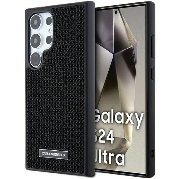 Karl Lagerfeld KLHCS24LHDSPRK Hardcase Black Rhinestone Metal Logo Samsung Galaxy S24 Ultra Tok