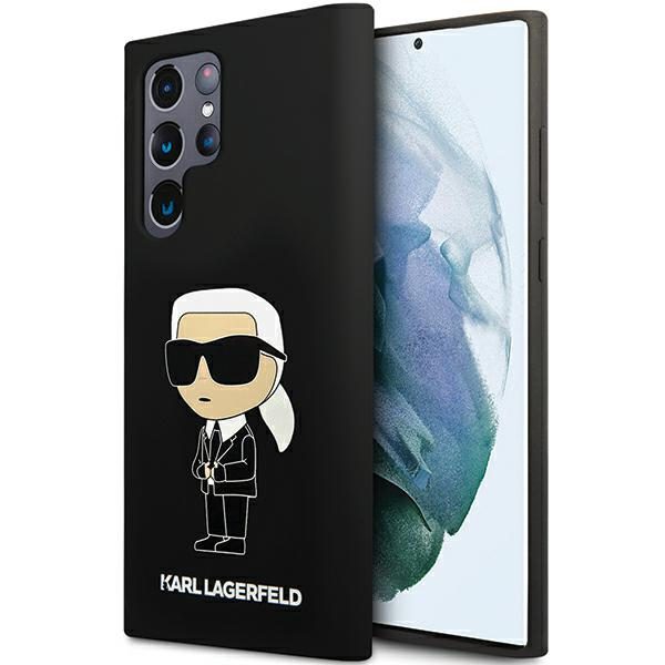 Karl Lagerfeld KLHCS24LSNIKBCK Hardcase Black Silicone Ikonik Samsung Galaxy S24 Ultra Tok