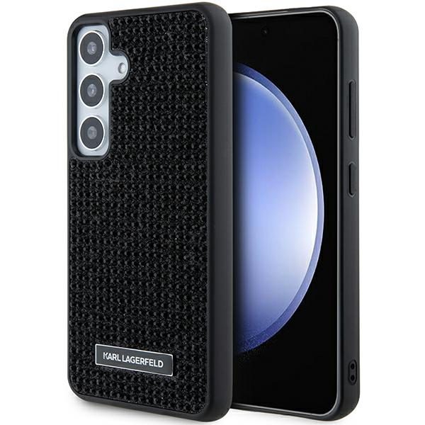 Karl Lagerfeld KLHCS24SHDSPRK Hardcase Black Rhinestone Metal Logo Samsung Galaxy S24 Tok
