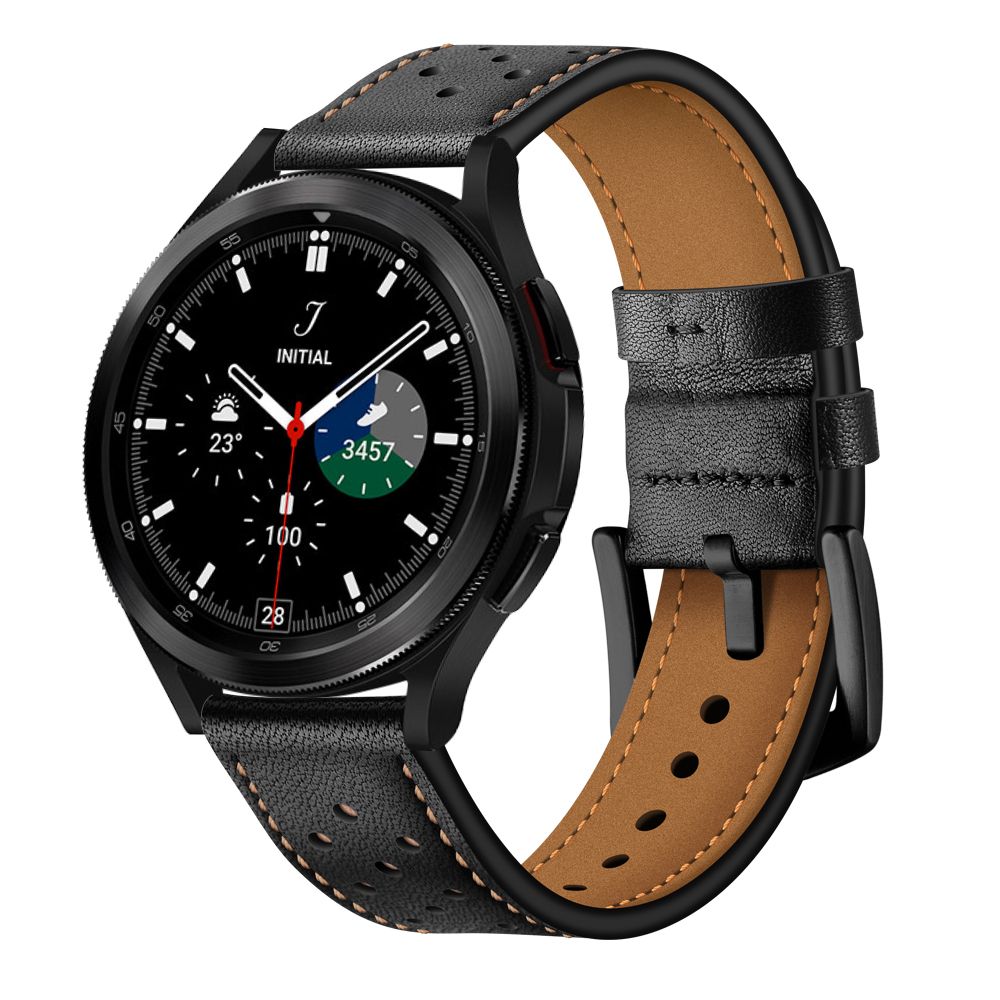 Tech-Protect Leather Samsung Galaxy Watch 4 / 5 / 5 Pro / 6 Black