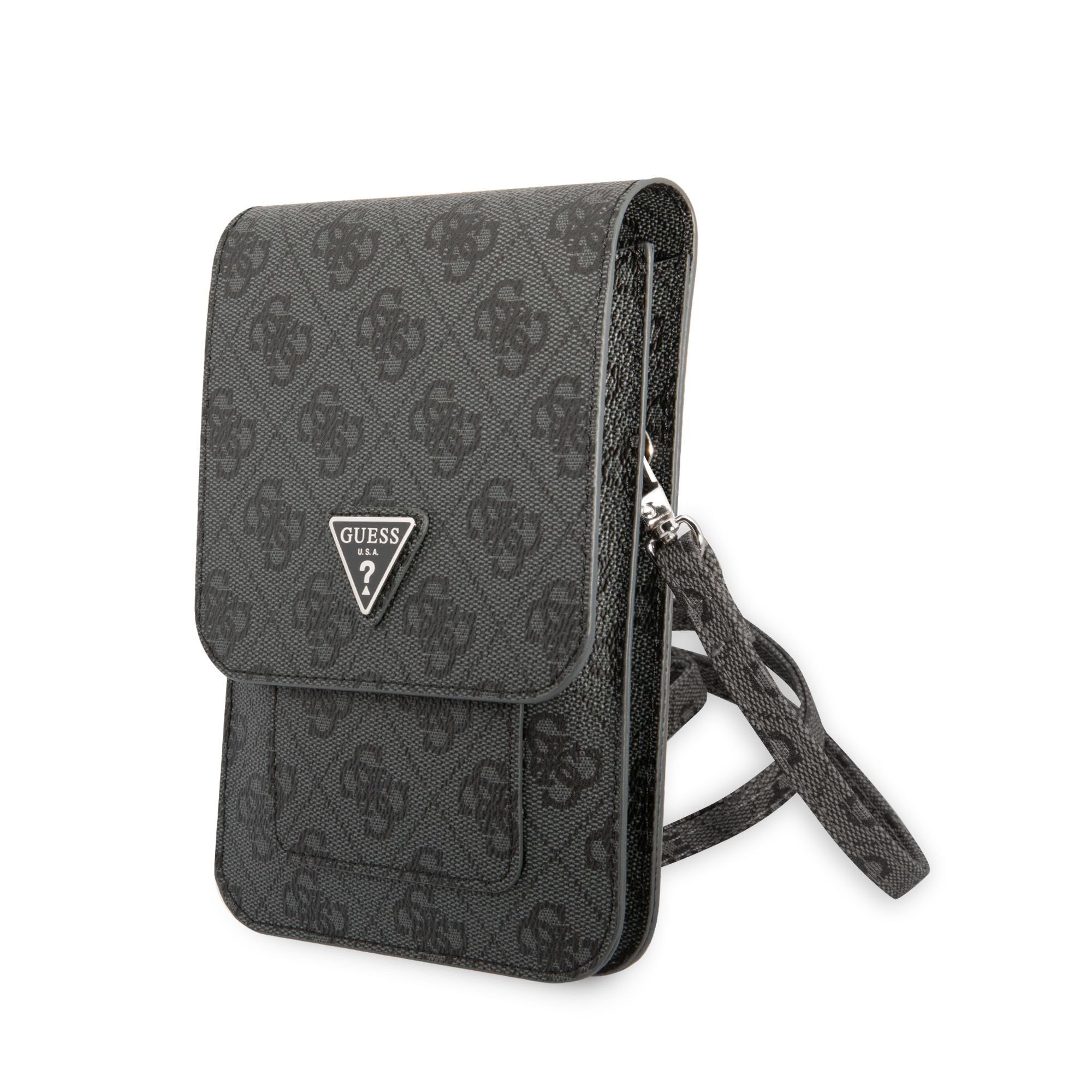 Guess PU 4G Triangle Logo Wallet Phone Bag Black
