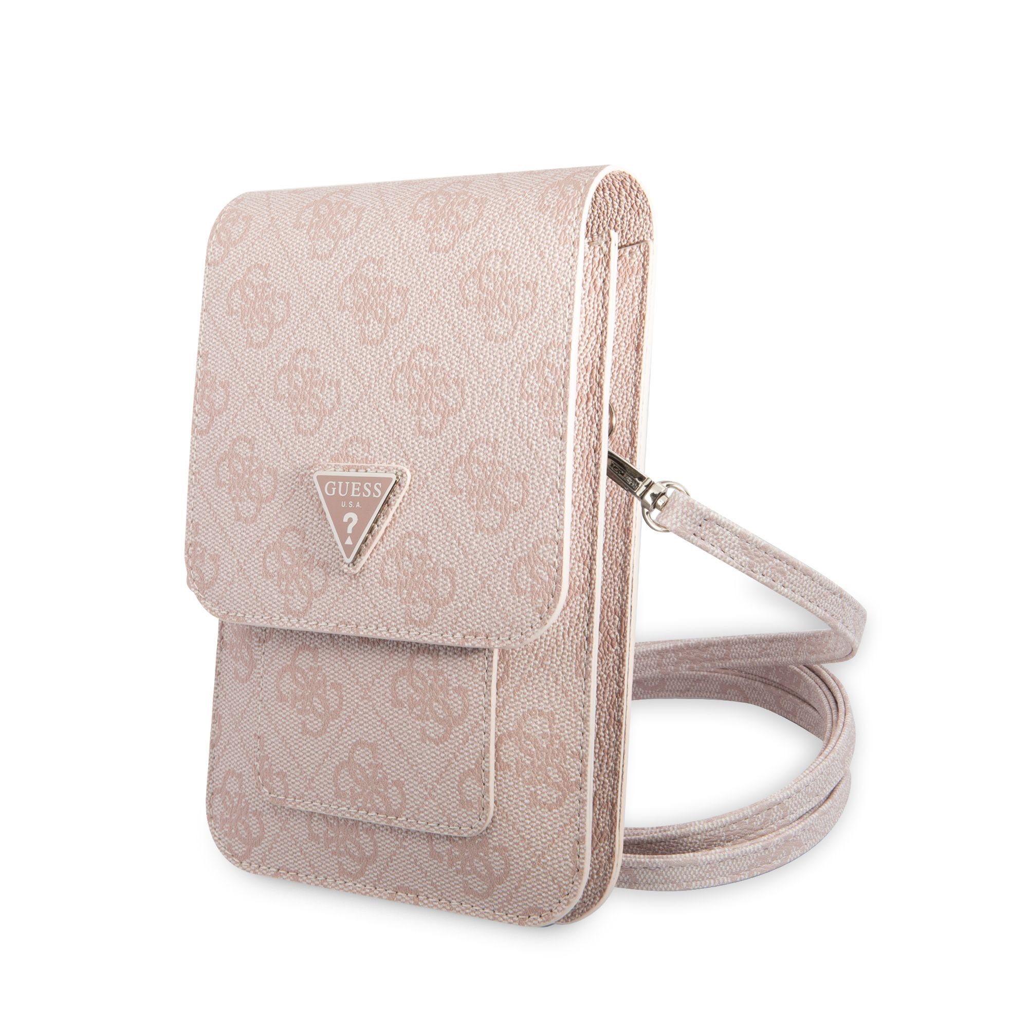 Guess PU 4G Triangle Logo Wallet Phone Bag Pink