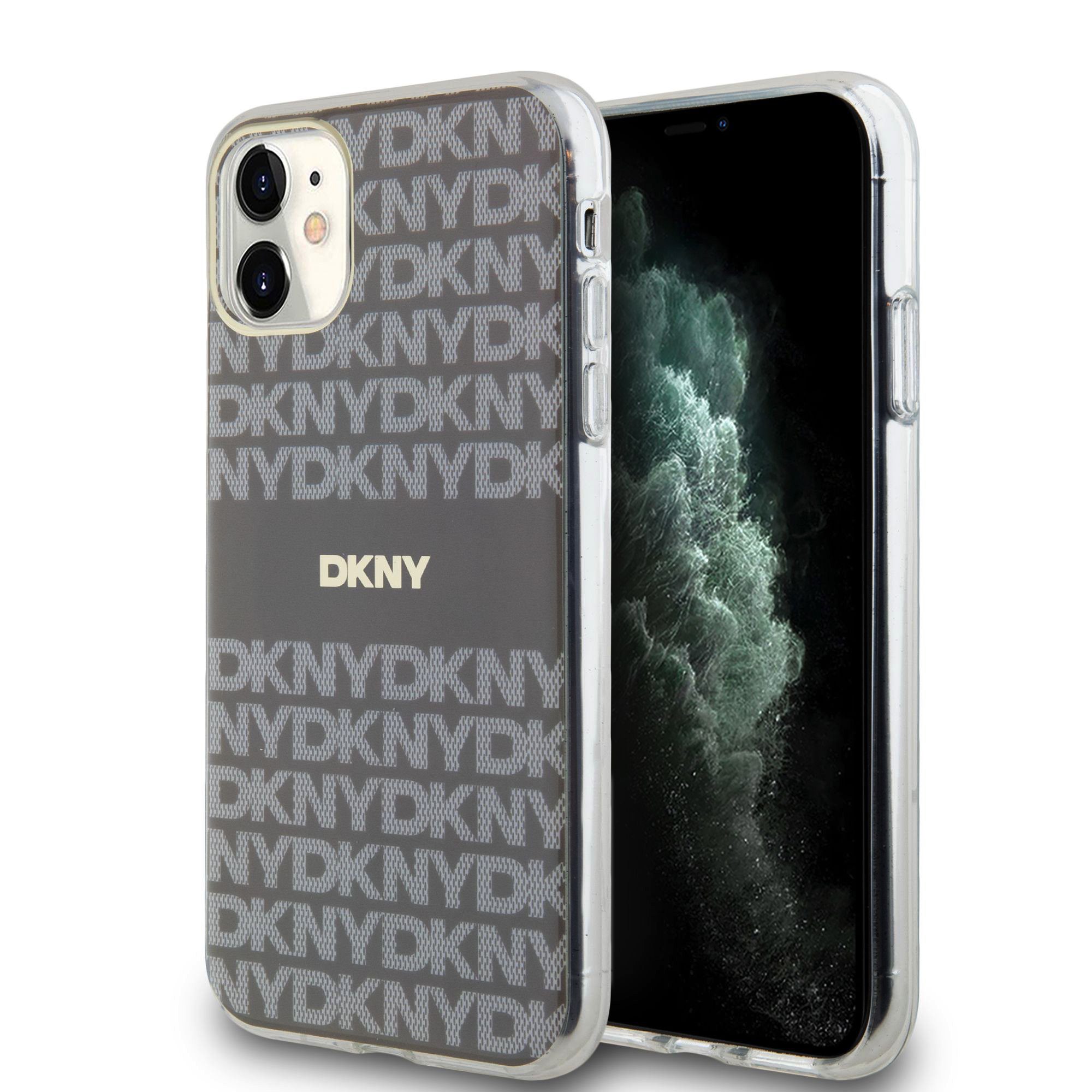 DKNY PC/TPU Repeat Pattern Tonal Stripe MagSafe Beige iPhone 11 Tok
