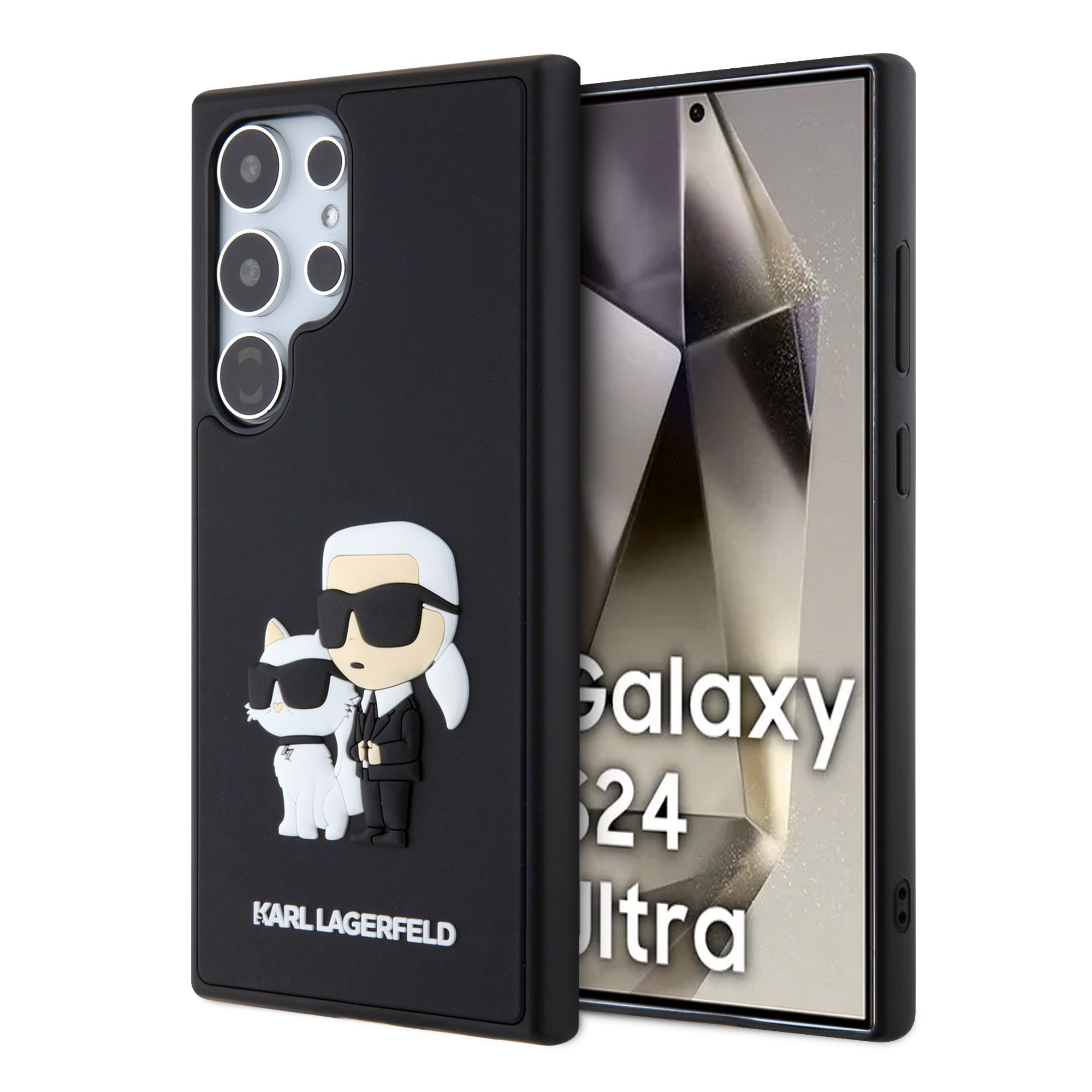 Karl Lagerfeld 3D Rubber Karl and Choupette Black Samsung Galaxy S24 Ultra Tok