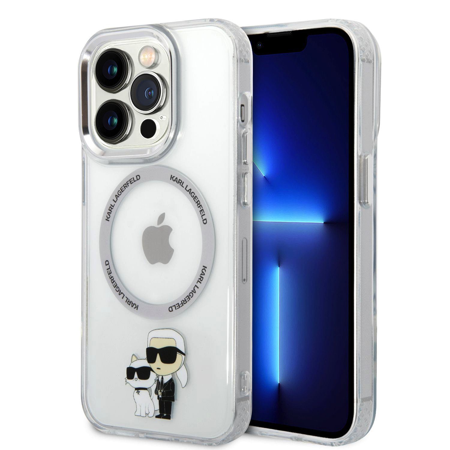 Karl Lagerfeld IML Karl and Choupette NFT MagSafe Transparent iPhone 15 Pro Tok