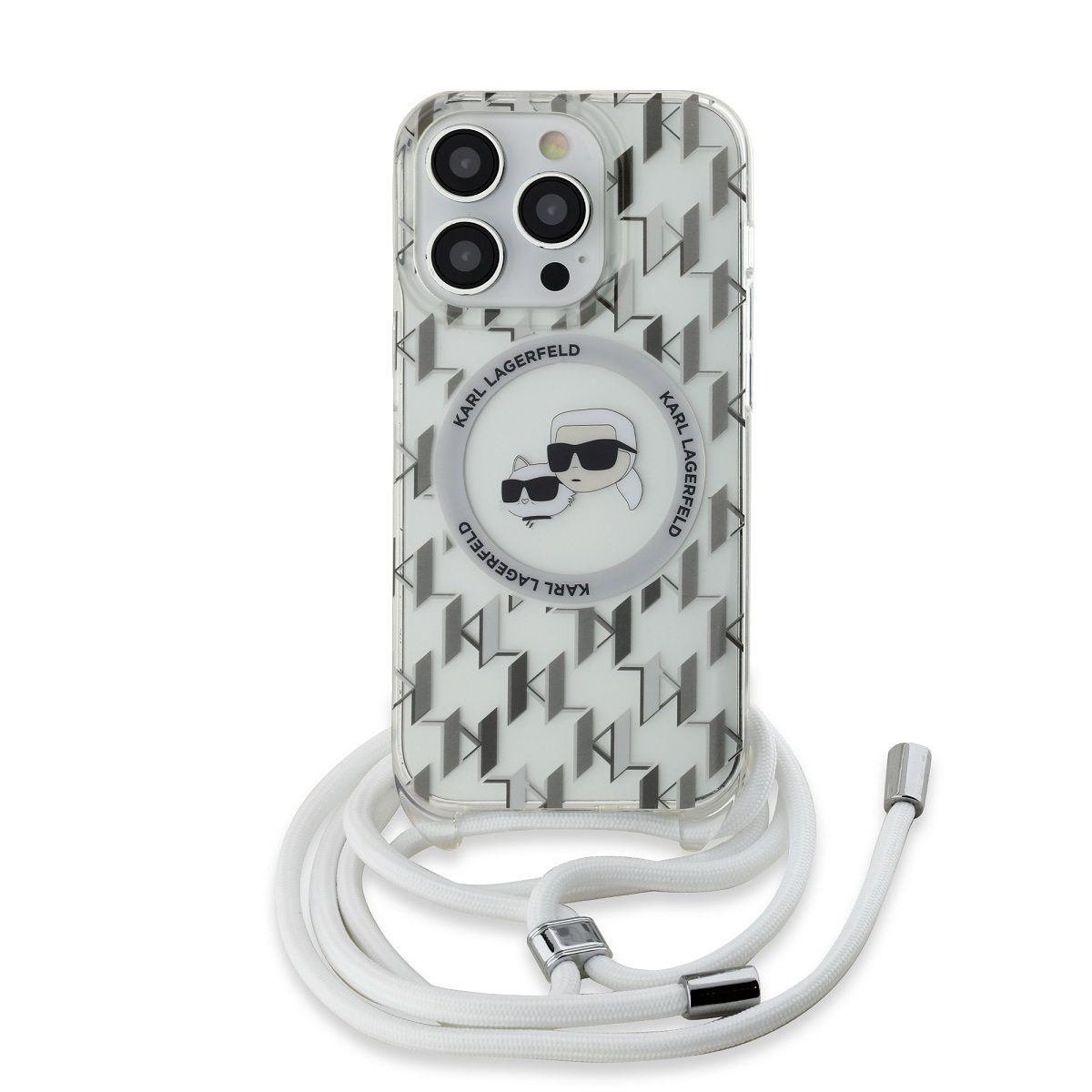 Karl Lagerfeld IML Monogram Crossbody K&CH Heads MagSafe Transparent iPhone 13 Pro Max Tok