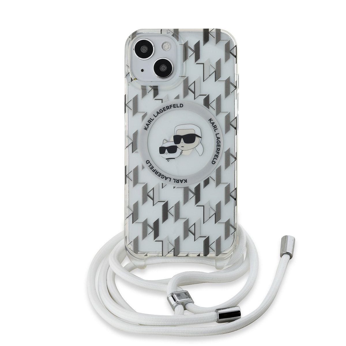 Karl Lagerfeld IML Monogram Crossbody K&CH Heads MagSafe Transparent iPhone 13 Tok