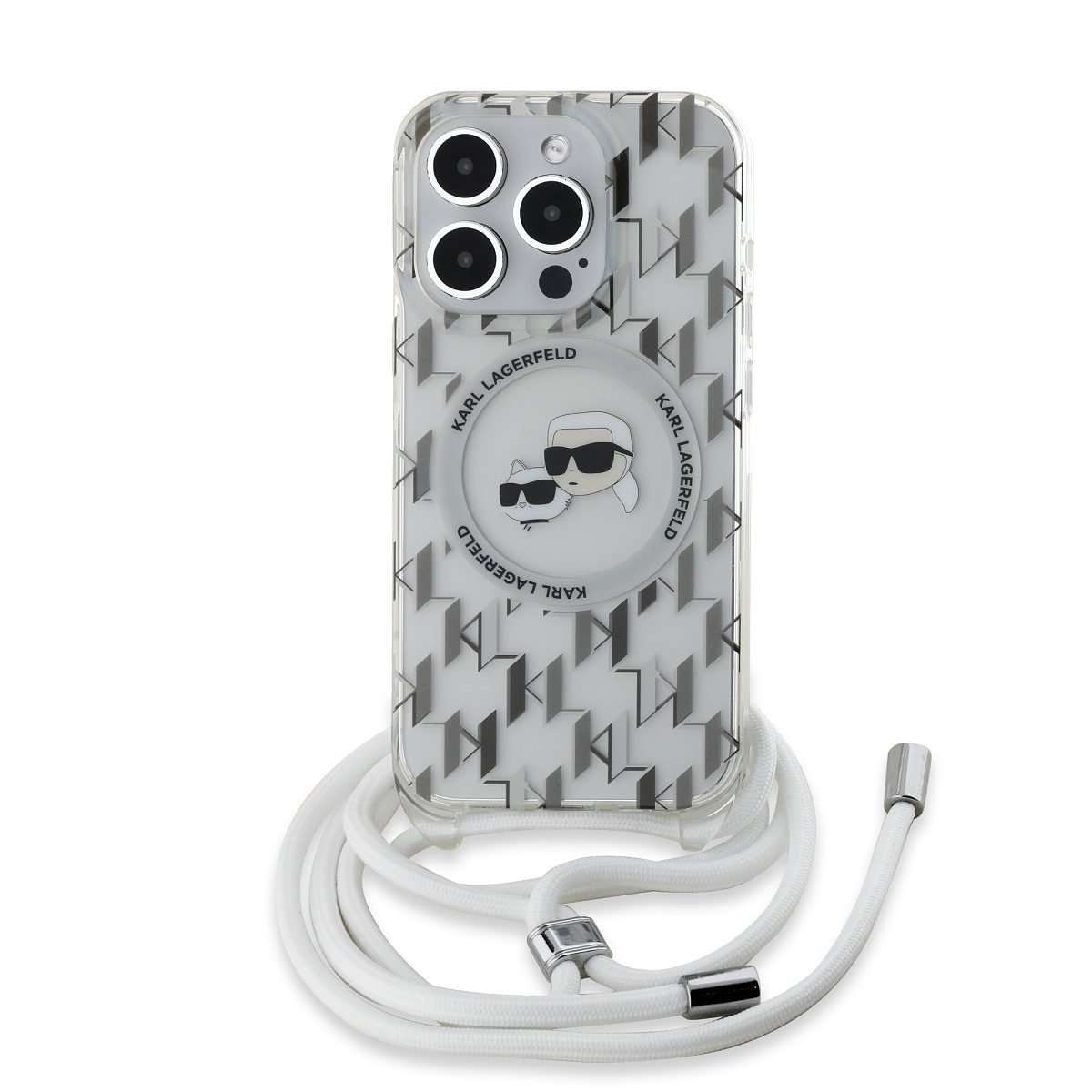 Karl Lagerfeld IML Monogram Crossbody K&CH Heads MagSafe Transparent iPhone 15 Pro Max Tok